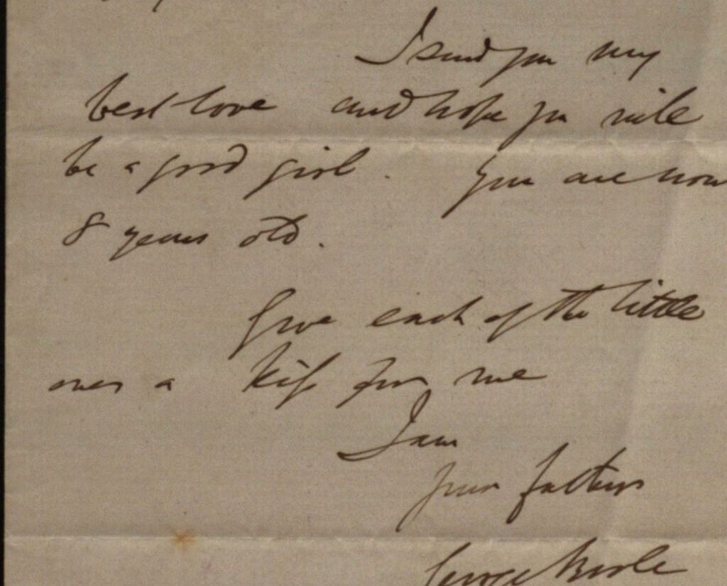 A letter from George Boole to his daughter Maryellen.