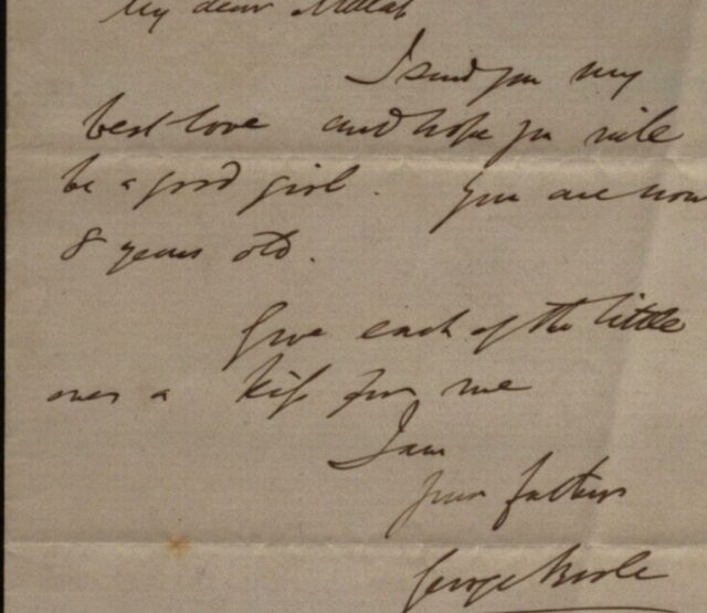 A letter from George Boole to his daughter Maryellen.