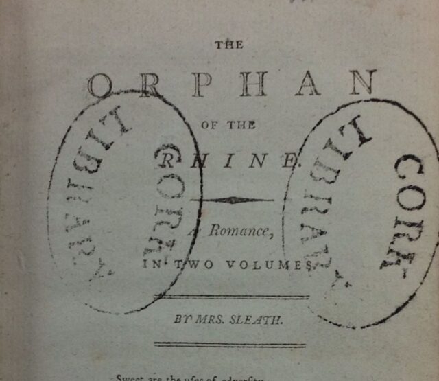 Title page to 'The Orphan of the Rhine'.