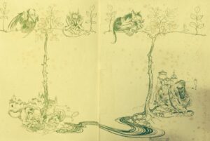 Endpapers in Undine. Illust. Arthur Rackham