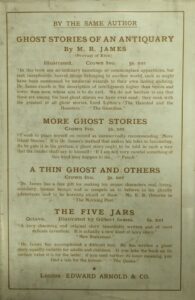Reviews of James' work on A Warning to the Curious dust jacket.