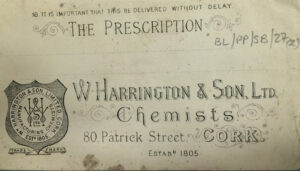 Envelope for Harrington Chemists, Cork