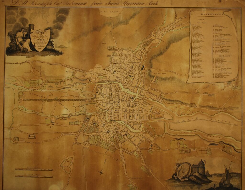 Map of Cork from 1801 by William Beauford. 