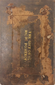 Gold tooling of letters stamped on back board The Book of Common Prayer. Name: Rich Pomeroy.