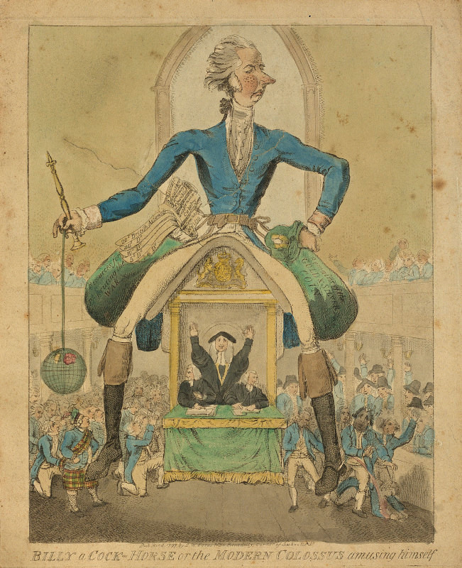 BL/CV/PolP/N/2 Billy a cock-horse or the modern colossus amusing himself (8 March 1797)