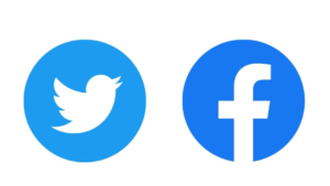 Logos for Twitter and Facebook.