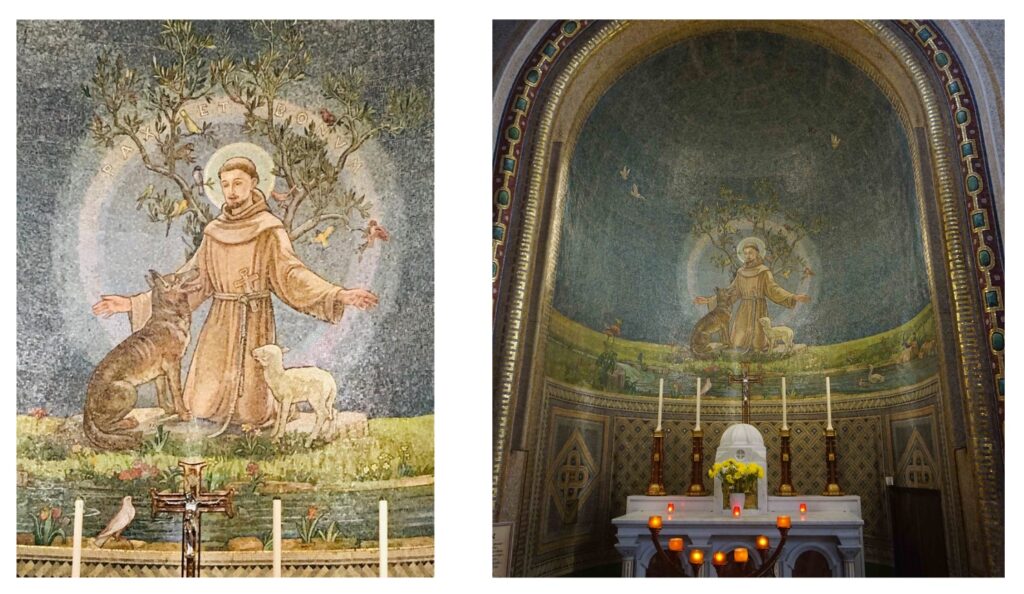 Two views of the Altar of the Sacred Heart in St Francis Church in Cork. Both are photos taken in 2021.
