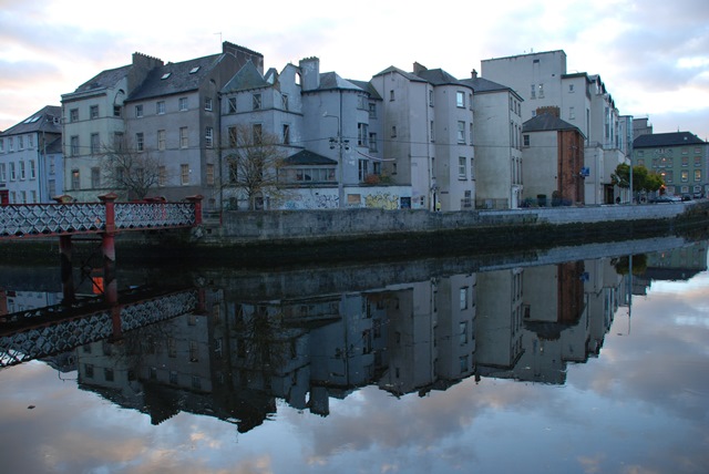 The bend on the north channel of the River Lee showing 5 Grenville Place. 