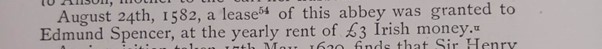 Lease of abbey in 1582 for £3 Irish money.