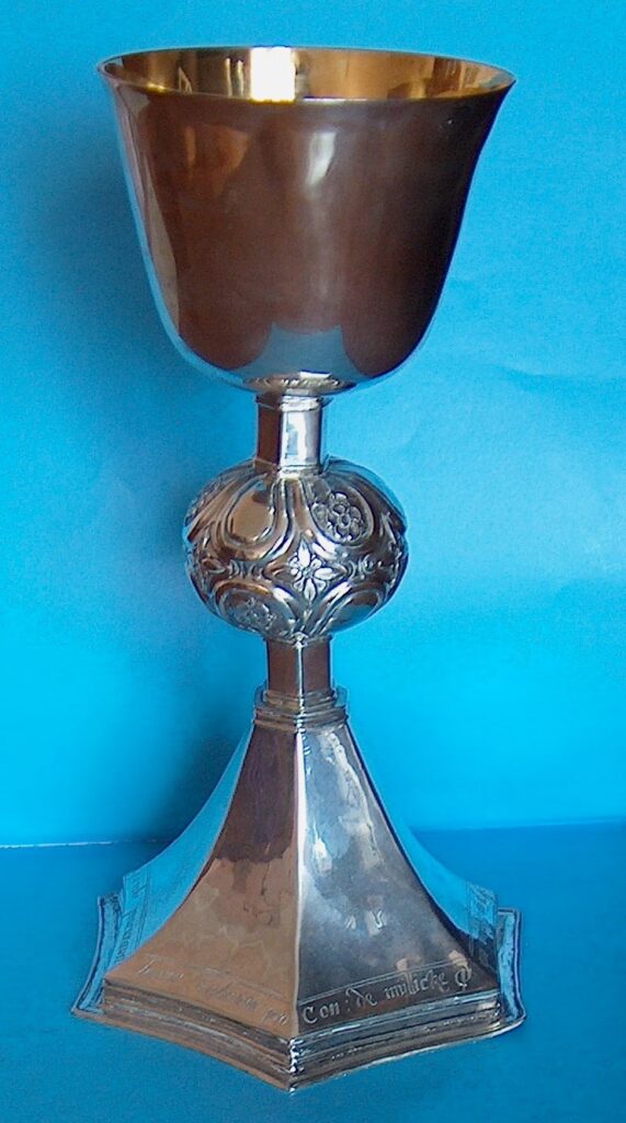 Paul O Mulgaoihe Chalice, associated with Meelick Franciscan friary, now National Museum of Ireland. 