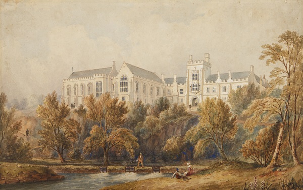 View of UCC's Quadrangle and Aula Maxima from the perspective of the lower grounds and the river.  