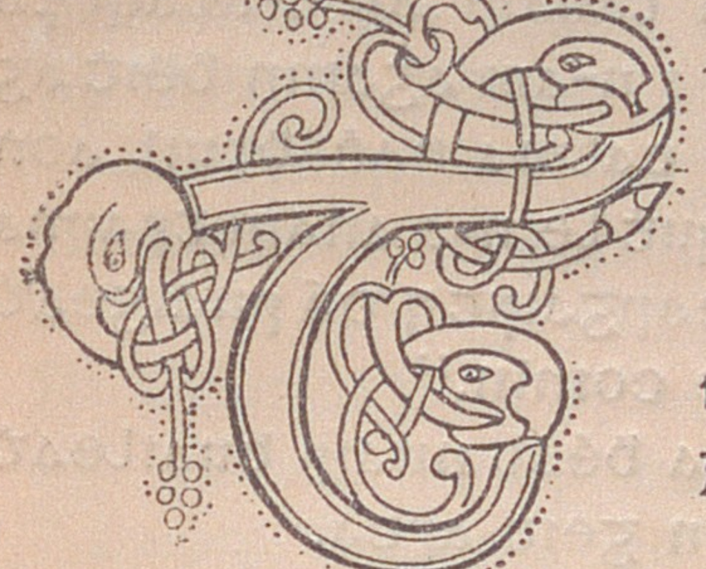 Typical Irish letter in the style of the Book of Kells