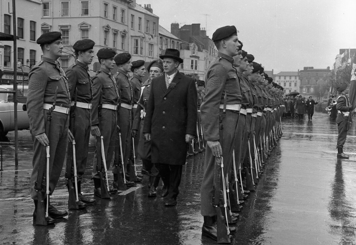 Jack Lynch at the St. Patrick's Day Parade in Cork City, 1965. Photograph by Liam Kennedy. © University College Cork.