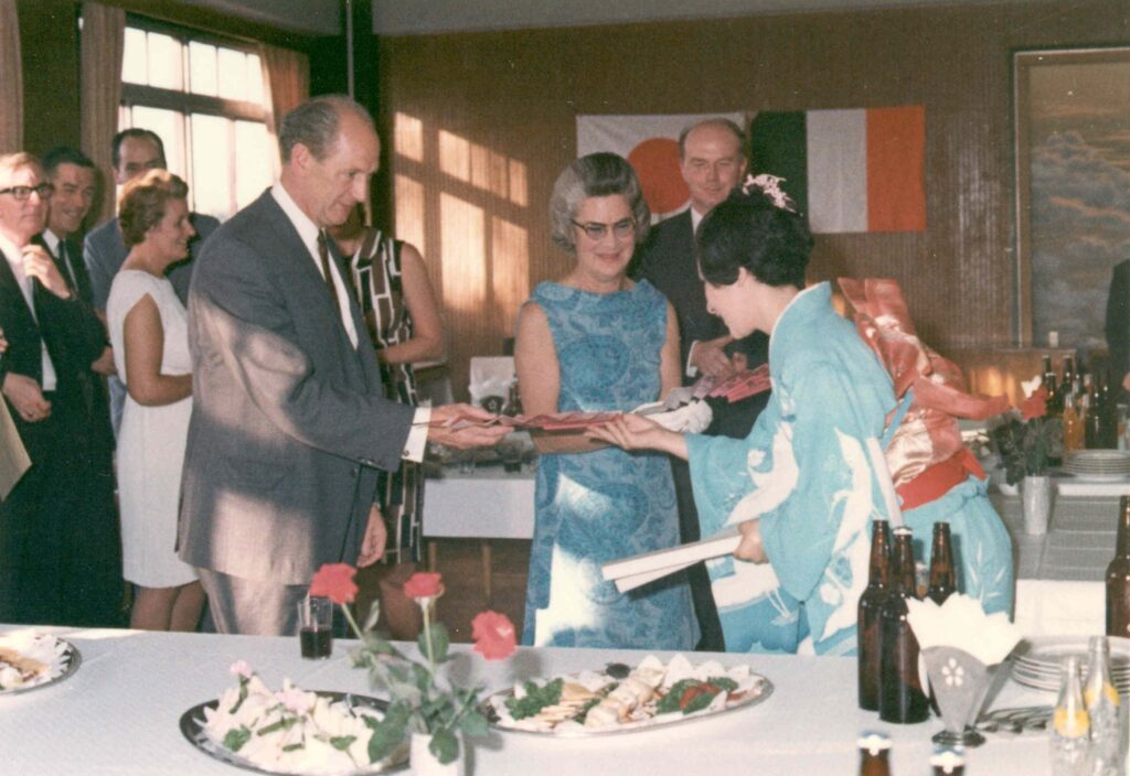Jack and Máirín Lynch during an official visit to Japan, August 1968 from the Jack Lynch Collection, UCC Library. Related speeches at IE/BL/PC/JL/1/1/1/8